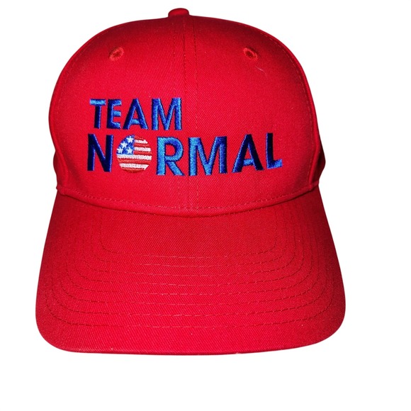 Team Normal Red Embroidered Baseball Cap Adjustable One Size Fits Most